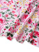 Pink 1940s Flouce Sleeve V-Neck Floral Dress