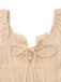 Apricot 1950s Solid Cotton Tie-Back Smocked Dress