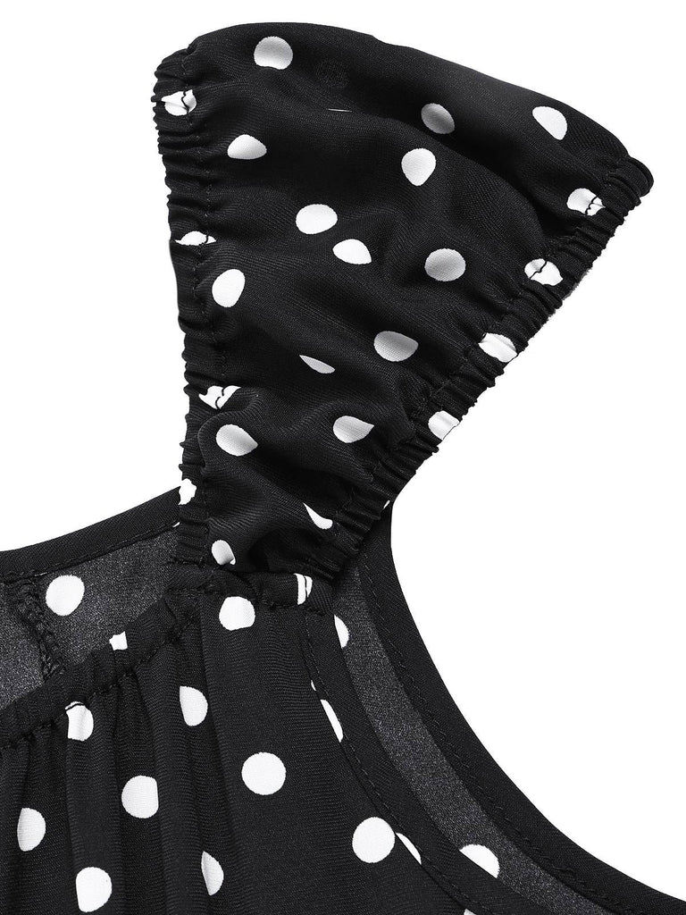[Pre-Sale] 1940s Square Neck Polka Dot Ruffle Dress