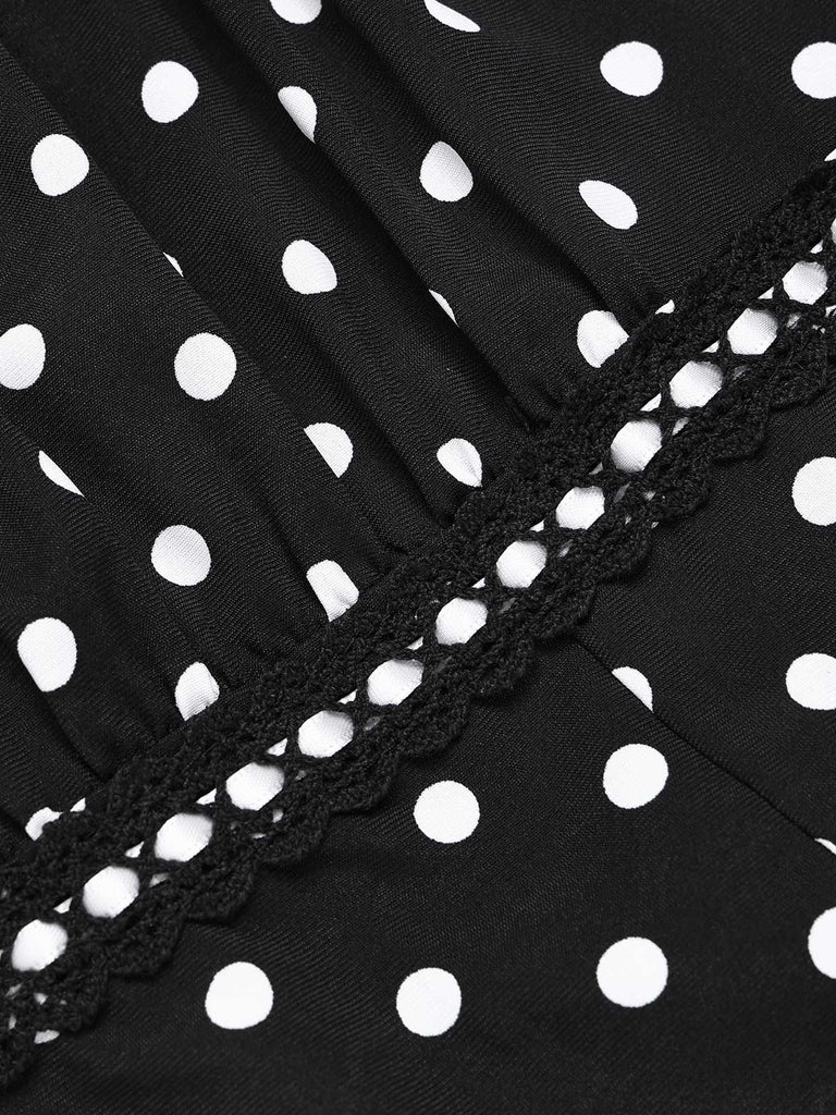 [Pre-Sale] 1940s Square Neck Polka Dot Ruffle Dress