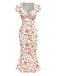 [Pre-Sale] Multicolor 1930s Rose Sweetheart Neck Fishtail Dress