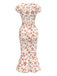 [Pre-Sale] Multicolor 1930s Rose Sweetheart Neck Fishtail Dress