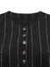 2PCS Black 1960s Pinstripe Pencil Skirt Sleeveless Suit