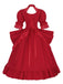 1950s Palace Style Cutout Neck Lace Patchwork Dress