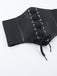 Black 1980s Gothic Sheer Sleeve Corset Slit Dress