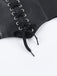 Black 1980s Gothic Sheer Sleeve Corset Slit Dress