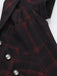 Wine Red 1960s Punk Lapel A-Line Plaid Dress