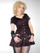 Wine Red 1960s Punk Lapel A-Line Plaid Dress