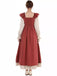 1930s Colorblock Ruffled Lace-Up Renaissance Dress
