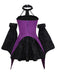 2PCS Purple 1980s Gothic Cross Witch Top & Skirt