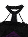2PCS Purple 1980s Gothic Cross Witch Top & Skirt