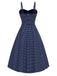 [Pre-Sale] Blue 1950s Embroidered Floral Polka Dot Dress