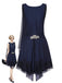 [Pre-Sale] Blue 1920s Lace Patchwork Rhinestone Dress