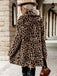 Brown 1950s Leopard Lapel Faux-Wool Coat
