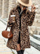 Brown 1950s Leopard Lapel Faux-Wool Coat