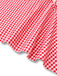 Red 1960s Plaid Heart Pocket Halter Dress