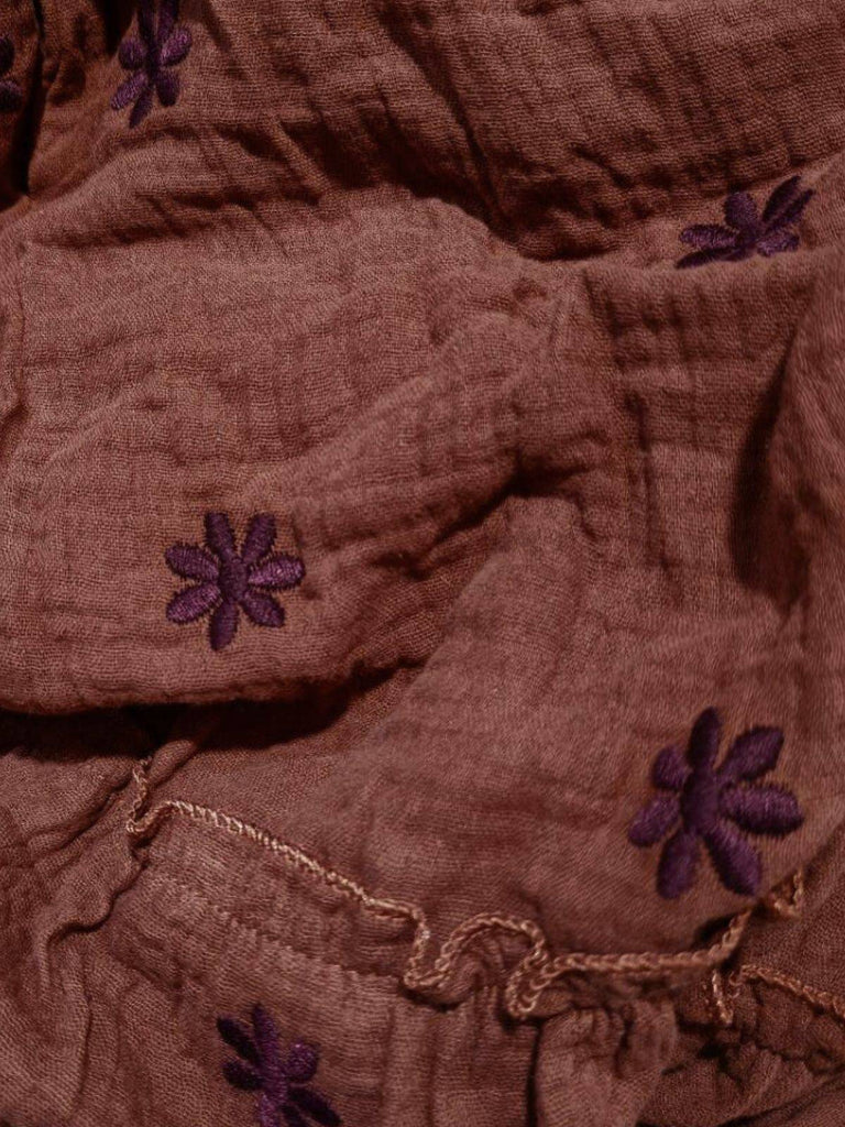 1940s Embroidered Floral Lantern Sleeve Dress