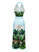 2PCS 1950s Tropical Style Halter Top & Pants