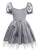 Gray 1950s Ghost Bride Zombie Tutu Dress