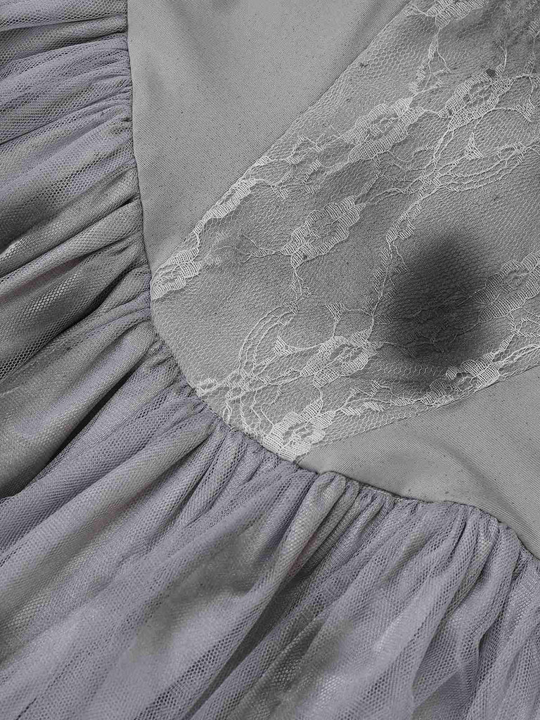 Gray 1950s Ghost Bride Zombie Tutu Dress