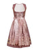 Misty Rose 1950s Floral Dress & Embroidered Mesh Apron