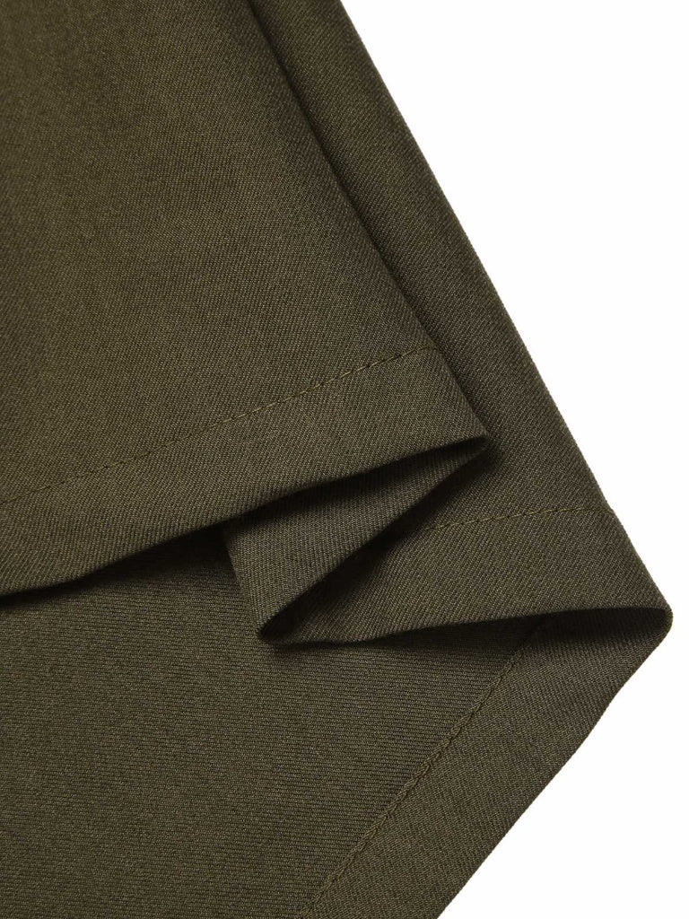 [Pre-Sale] Olive Green 1960s Front Slit Solid Skirt