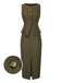 [Pre-Sale] 2PCS Olive Green 1960s Solid Vest & Front Slit Skirt