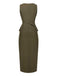 [Pre-Sale] 2PCS Olive Green 1960s Solid Vest & Front Slit Skirt