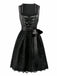 2PCS 1950s Ethnic Floral Lace-Up Dress & Apron