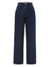 Deep Blue 1950s Denim Straight Leg Pants