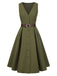 [Pre-Sale] 2PCS 1950s Lantern Sleeve Blouse & Pockets Vest Dress