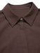 [Pre-Sale] Brown 1950s Solid Lantern Sleeve Lapel Blouse