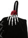 [Pre-Sale] Black 1950s Halloween Skeleton Hand Spiderweb Rose Dress