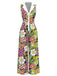 [Pre-Sale] 1970s Floral Lapel Sleeveless button Jumpsuit