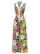 [Pre-Sale] 1970s Floral Lapel Sleeveless button Jumpsuit