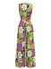 [Pre-Sale] 1970s Floral Lapel Sleeveless button Jumpsuit