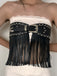 Black Steampunk Rivet Tassel Skirt Belt