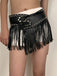 Black Steampunk Rivet Tassel Skirt Belt