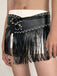 Black Steampunk Rivet Tassel Skirt Belt