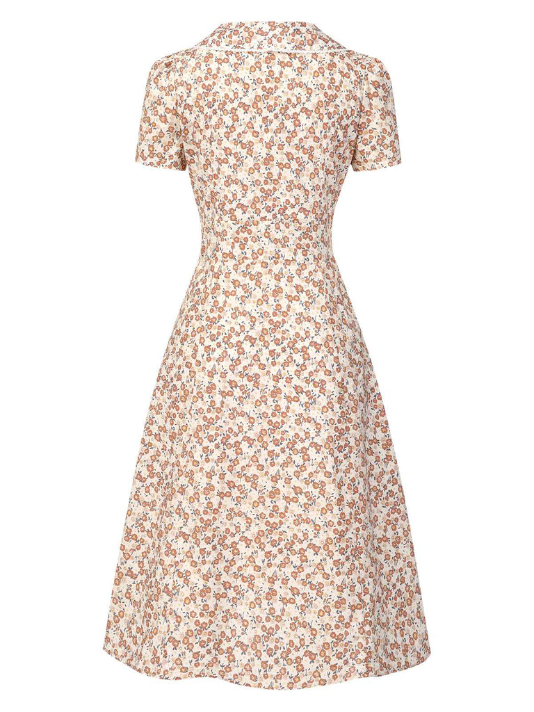 [Pre-Sale] Pure Cotton 1940s Puff Sleeves Ditsy Floral Dress