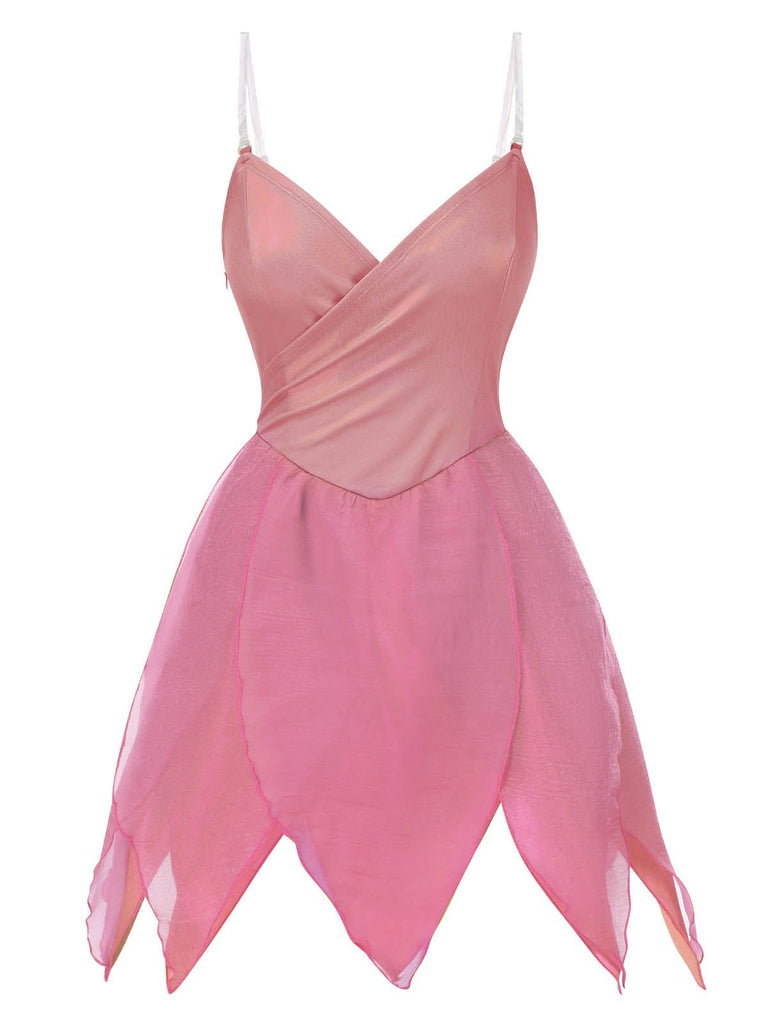[Pre-Sale] Pink 1970s Tinker Bell Fairy Petal Hem Mini Dress