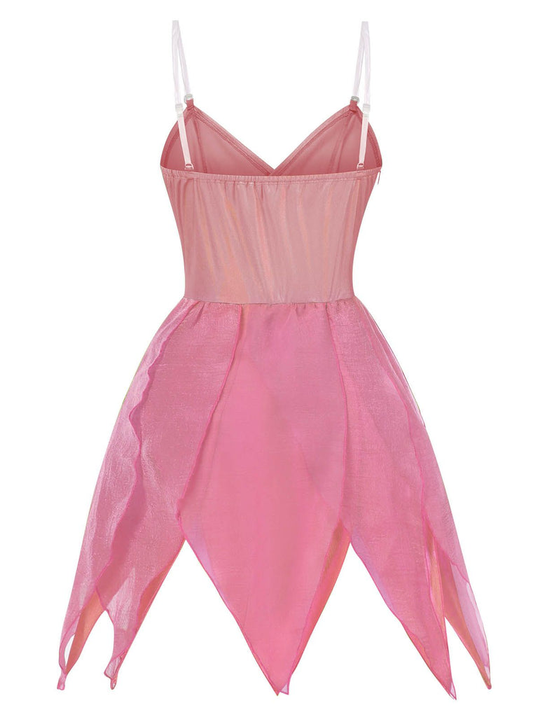 [Pre-Sale] Pink 1970s Tinker Bell Fairy Petal Hem Mini Dress