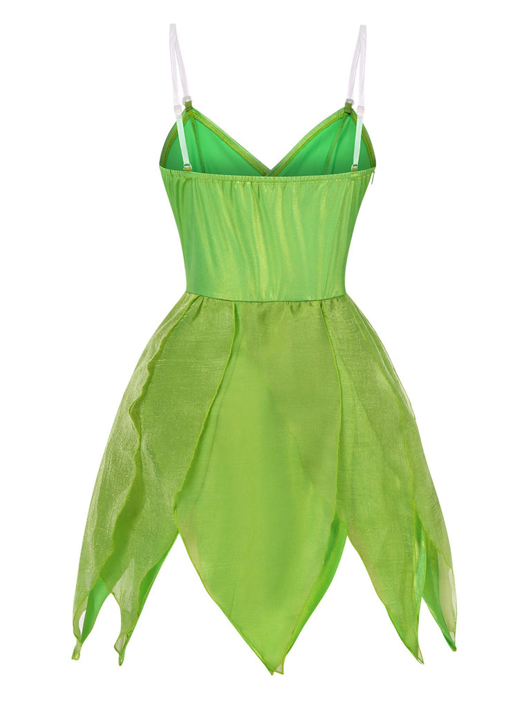 [Pre-Sale] Green 1970s Tinkerbell Elf Petal Hem Mini Dress