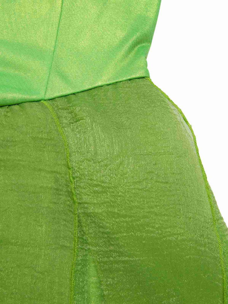 [Pre-Sale] Green 1970s Tinkerbell Elf Petal Hem Mini Dress