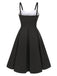 [Pre-Sale] Gray 1950s Lace Polka Dot Bowknot Spaghetti Strap Dress