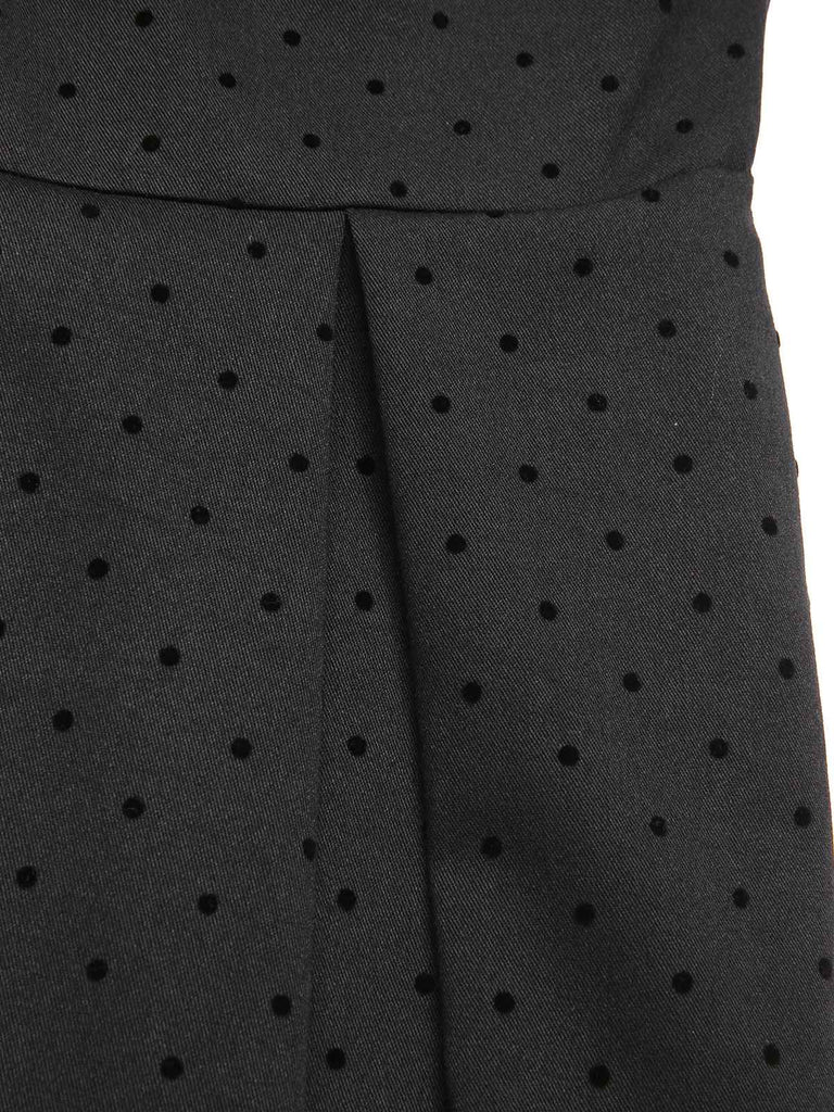 [Pre-Sale] Gray 1950s Lace Polka Dot Bowknot Spaghetti Strap Dress
