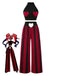 [Pre-Sale] 2PCS Black 1940s Heart Colorblock Crop Top & Pants