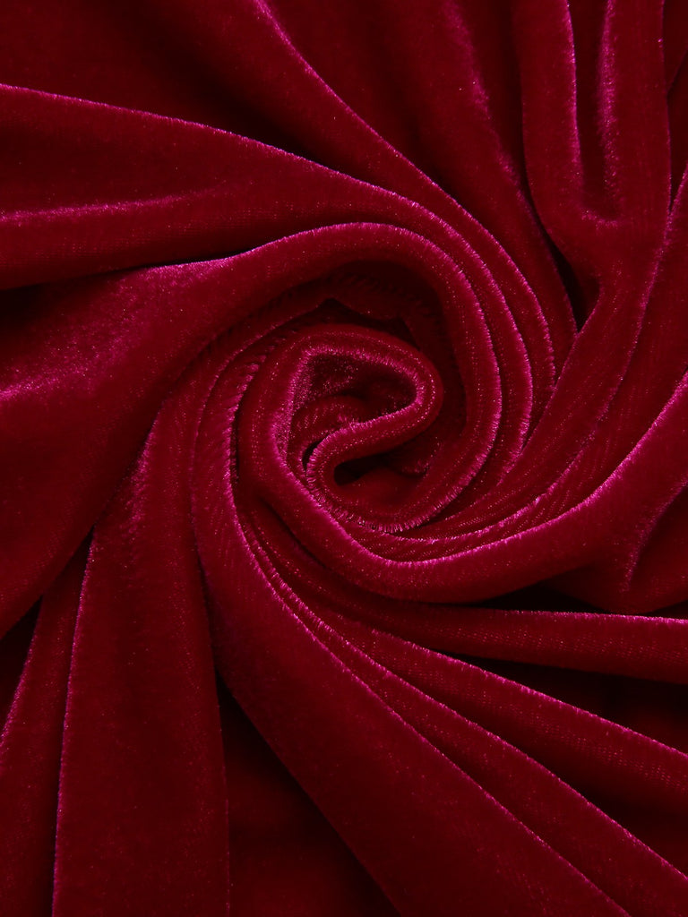 [Pre-Sale] 2PCS Red & Black 1930s Velvet Bandeau Fishtail Dress & Cape