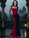 [Pre-Sale] 2PCS Red & Black 1930s Velvet Bandeau Fishtail Dress & Cape