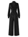 1950s Solid Keyhole High Neck Velvet Jumpsuit
